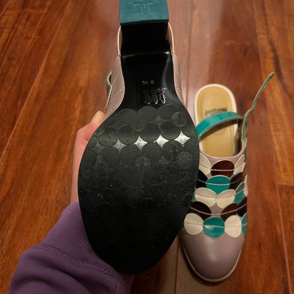 John Fluevog Tziporah Attic Polka Dot Slingback heels size 6.5 (would fit 6) - Picture 4 of 5